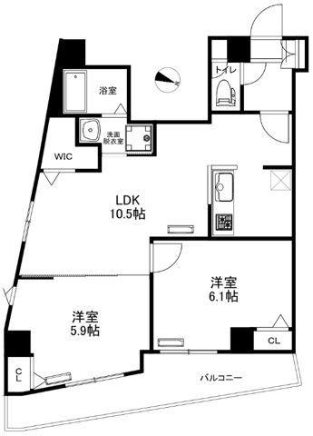 ルミナス西日暮里(2LDK/10階)の間取り写真