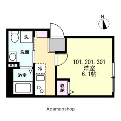 ベイルーム逗子リンクス(1K/1階)の間取り写真