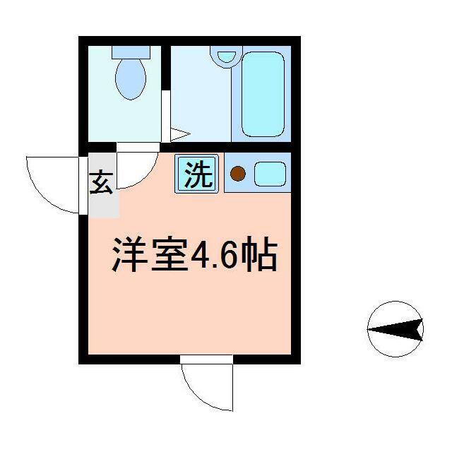 リブ竹ノ塚(ワンルーム/1階)の間取り写真