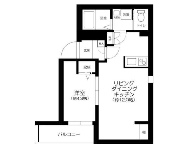 THE RESIDENCE NIHONBASHI(1LDK/4階)の間取り写真