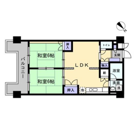ロワールマンション南福岡(2LDK/3階)の間取り写真