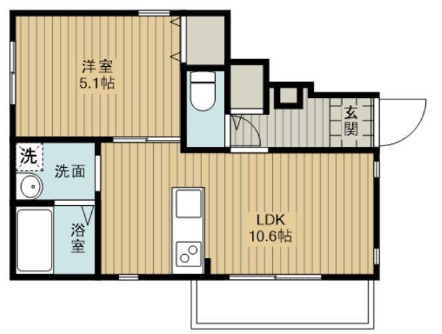 クレスト桜(1LDK/1階)の間取り写真
