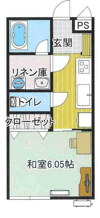 広野ハイツ(1K/1階)の間取り写真