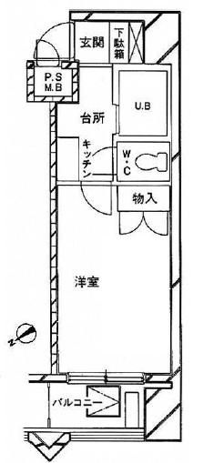 セントヒルズ盛岡(1K/9階)の間取り写真
