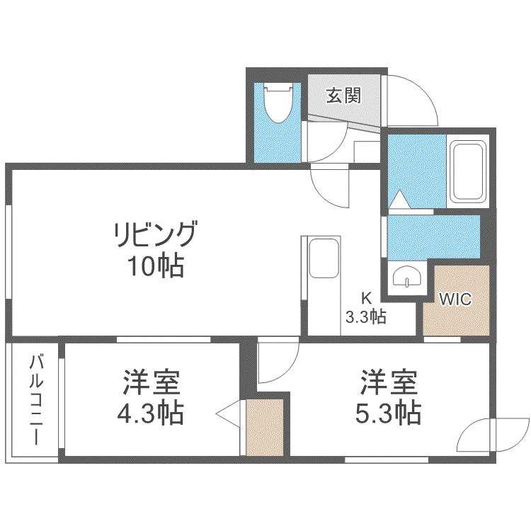 VERDE MARUYAMA(2LDK/2階)の間取り写真