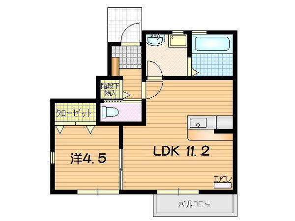 パスト・レガーロ(1LDK/1階)の間取り写真