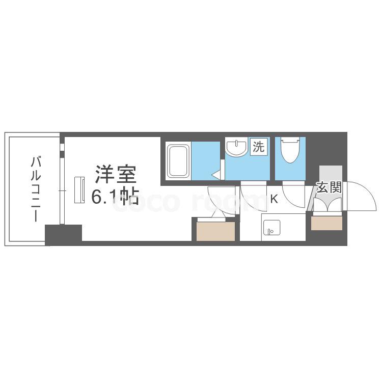 エスリード難波AGREA(1K/9階)の間取り写真