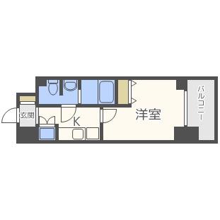 KDXレジデンス難波南(1K/13階)の間取り写真