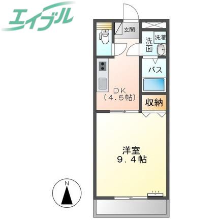 SUN BRIGHT さか(1DK/1階)の間取り写真