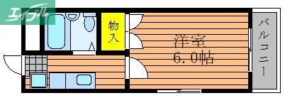 トレンディーI(ワンルーム/3階)の間取り写真