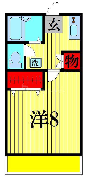 フォレストコート(1K/1階)の間取り写真