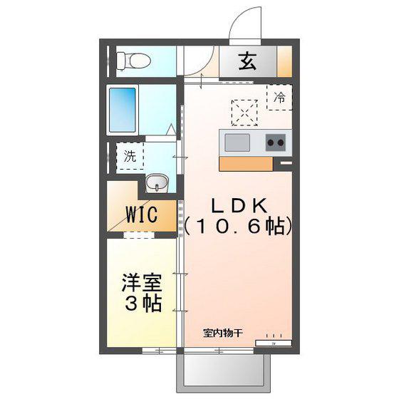 ブルーローズ(1LDK/1階)の間取り写真