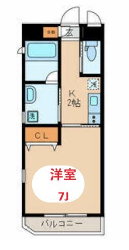 ジュネス石原II(1K/1階)の間取り写真