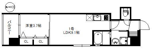 MODERN PALAZZO 姪浜ノース 635(1LDK/6階)の間取り写真