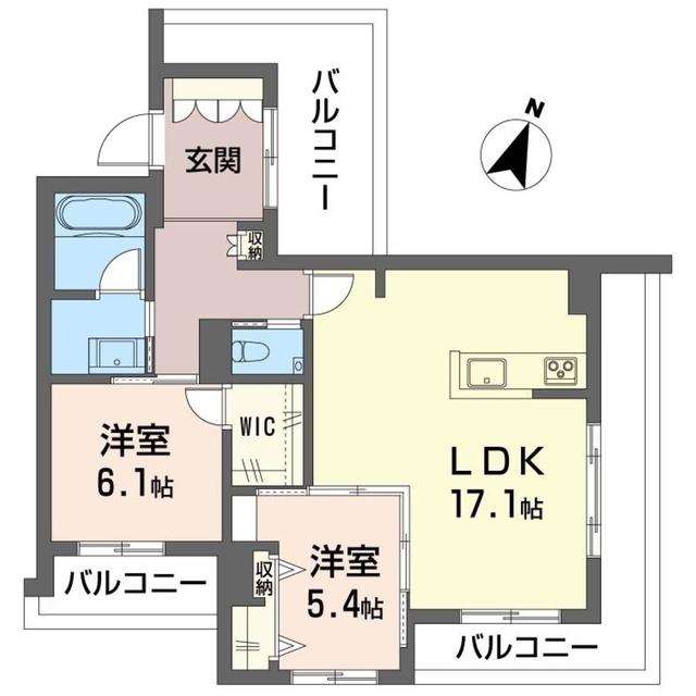 グランメゾン戸塚(2LDK/3階)の間取り写真