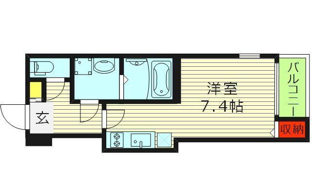 アーバンヒルズ城北(ワンルーム/1階)の間取り写真