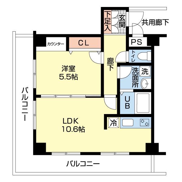 プラザスリーM(1LDK/3階)の間取り写真