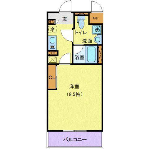 ACCESS湘南平塚(1K/10階)の間取り写真