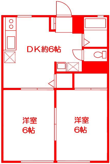 サンライフ219(2DK/1階)の間取り写真