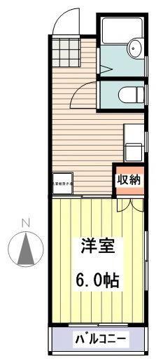 シャンブル北烏山(1K/2階)の間取り写真