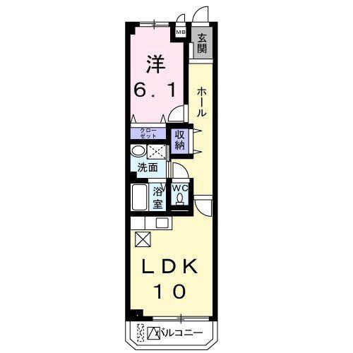 アンフィニ(1LDK/2階)の間取り写真