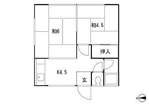 フラット井上(2K/2階)の間取り写真