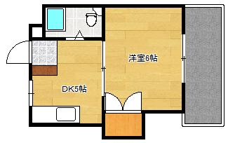 メゾンうえだ(1DK/4階)の間取り写真