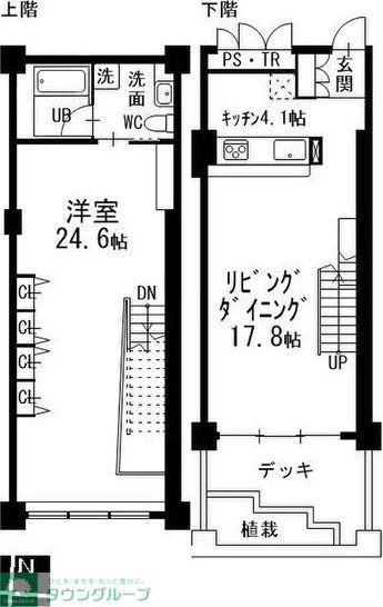 トランセット覚王山(1LDK/2階)の間取り写真