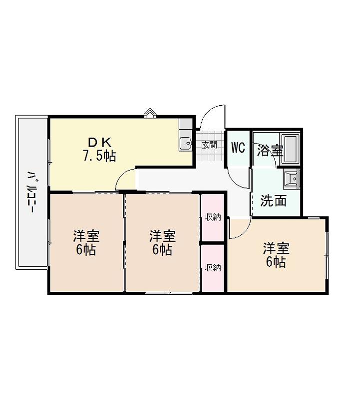 AXIS大泉(3DK/2階)の間取り写真