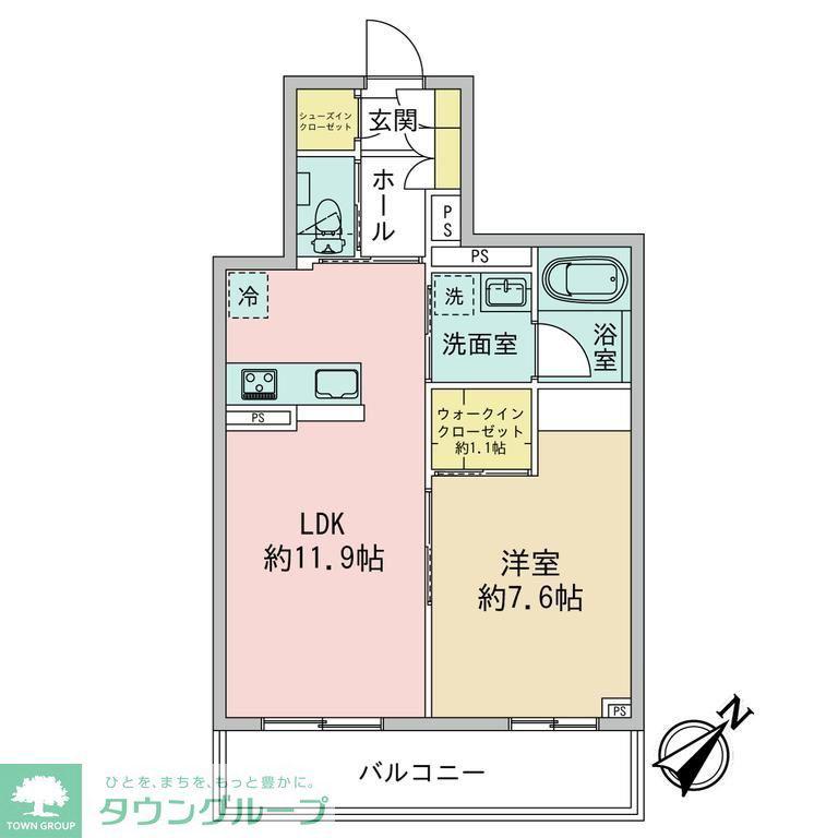 セルディーナ(1LDK/3階)の間取り写真