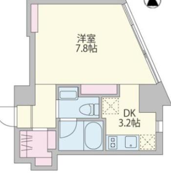 クーカイテラス恵比寿(ワンルーム/4階)の間取り写真