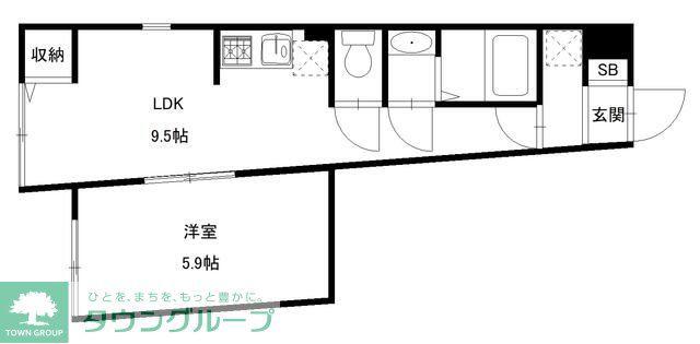 ADDRESS HONHANEDA(1LDK/3階)の間取り写真
