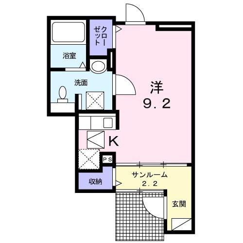メゾンパティシエール セカンド(ワンルーム/1階)の間取り写真