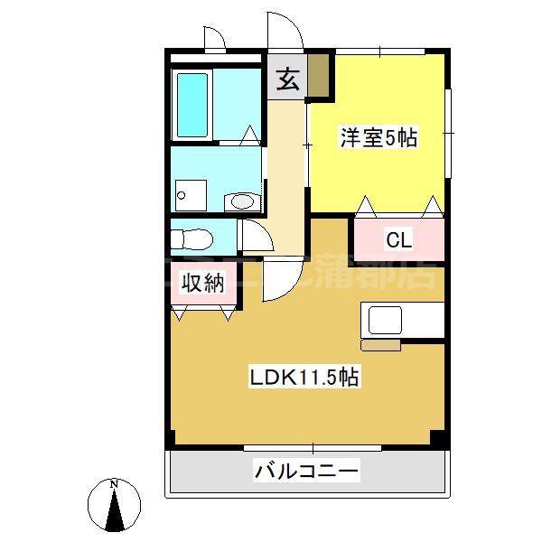 ピクシードエル(1LDK/1階)の間取り写真