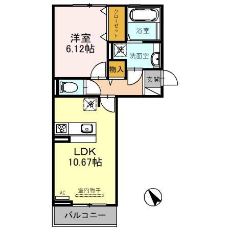 セジュールサンフィールド(1LDK/2階)の間取り写真