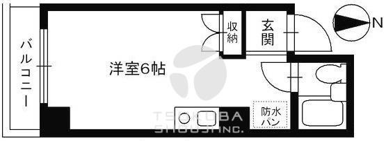 クイーンヒルズ(ワンルーム/6階)の間取り写真