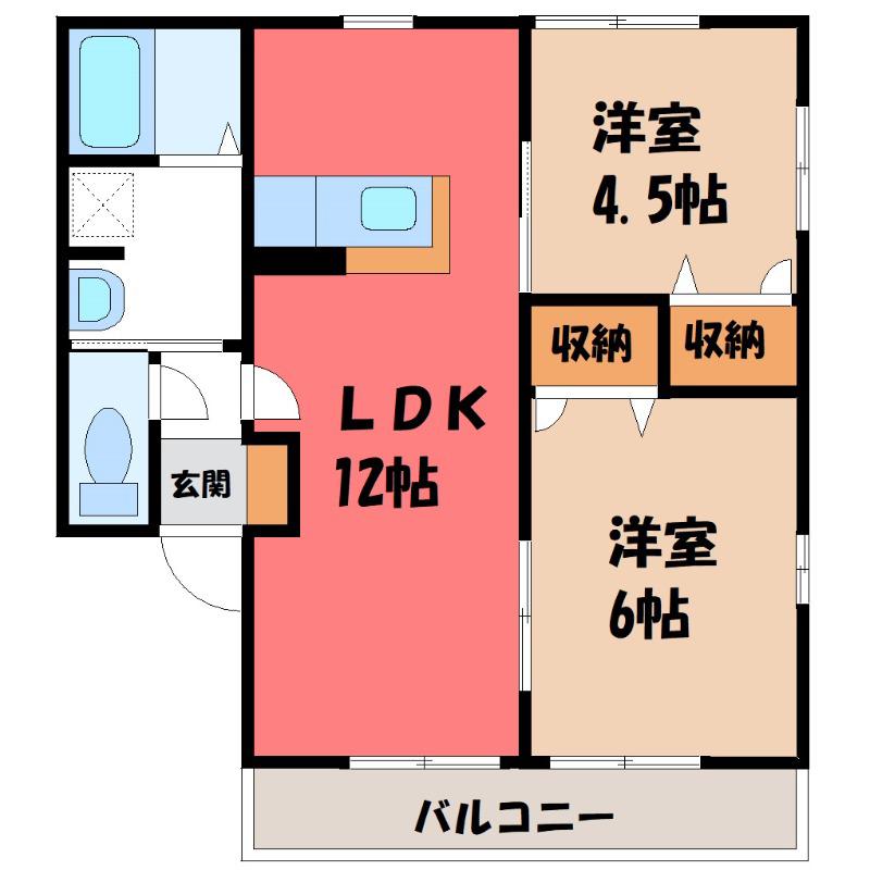 MAASA-I(2LDK/1階)の間取り写真
