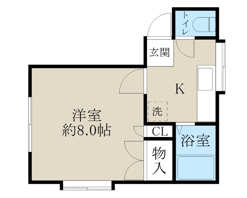 アミティ(1K/2階)の間取り写真