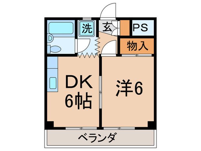 コア西大泉(1DK/6階)の間取り写真