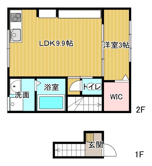 TAKARA II(1LDK/2階)の間取り写真