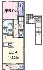 セレニテ(1LDK/2階)の間取り写真