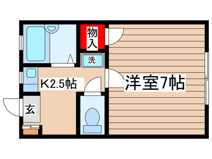 エバ-グリーン(1K/1階)の間取り写真