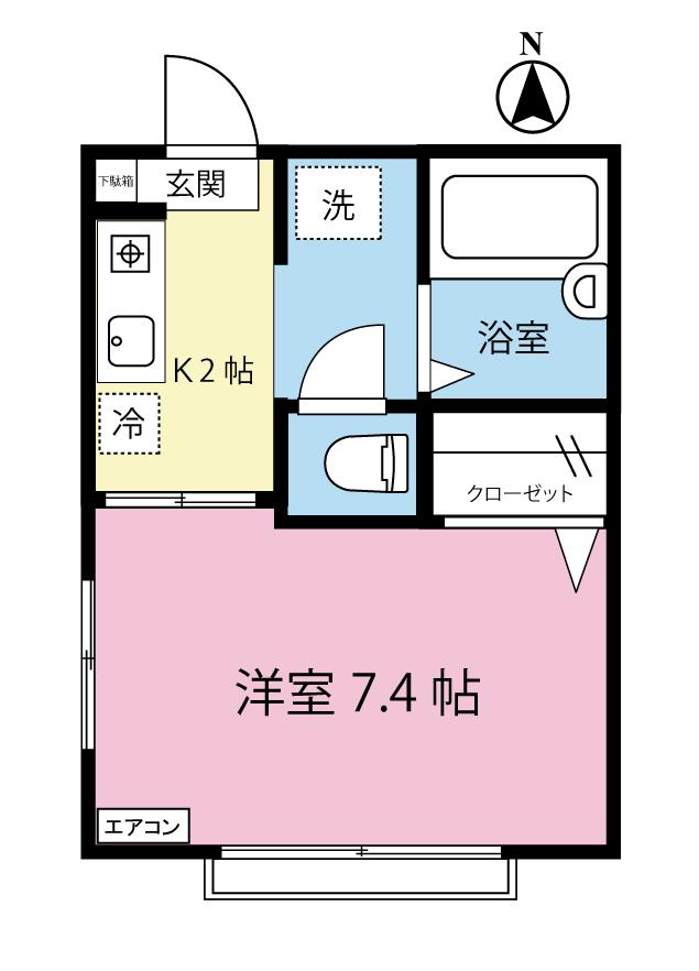 エスポワール/西生田(1K/1階)の間取り写真