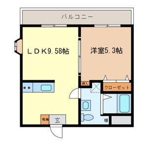 フローレス10番館(1LDK/3階)の間取り写真