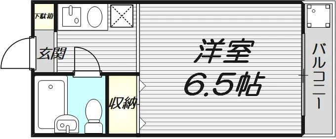 ベストレジデンス関大前II(1K/2階)の間取り写真