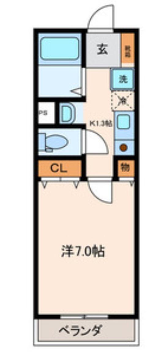 カサブランカ(1K/1階)の間取り写真