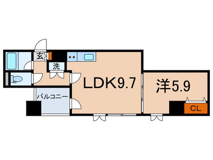 サンテ水野(1LDK/5階)の間取り写真