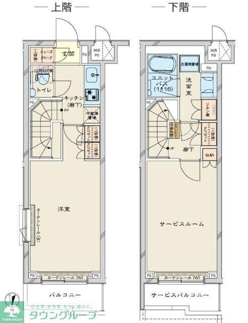 ルーブル川崎鷺沼(1SK/2階)の間取り写真