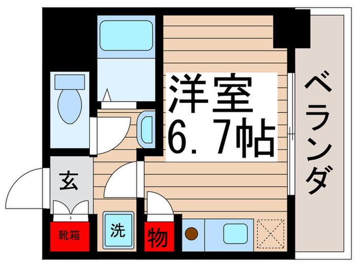 ヴランドール柏中央(ワンルーム/7階)の間取り写真