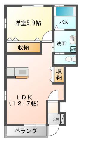 ETERNALUCE I(1LDK/1階)の間取り写真